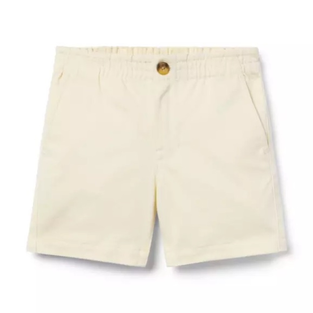 Janie and Jack Twill Pull-On Short in Stone, 4